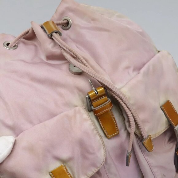 PRADA Backpack Nylon Pink Silver Auth MY315 - Picture 12 of 15